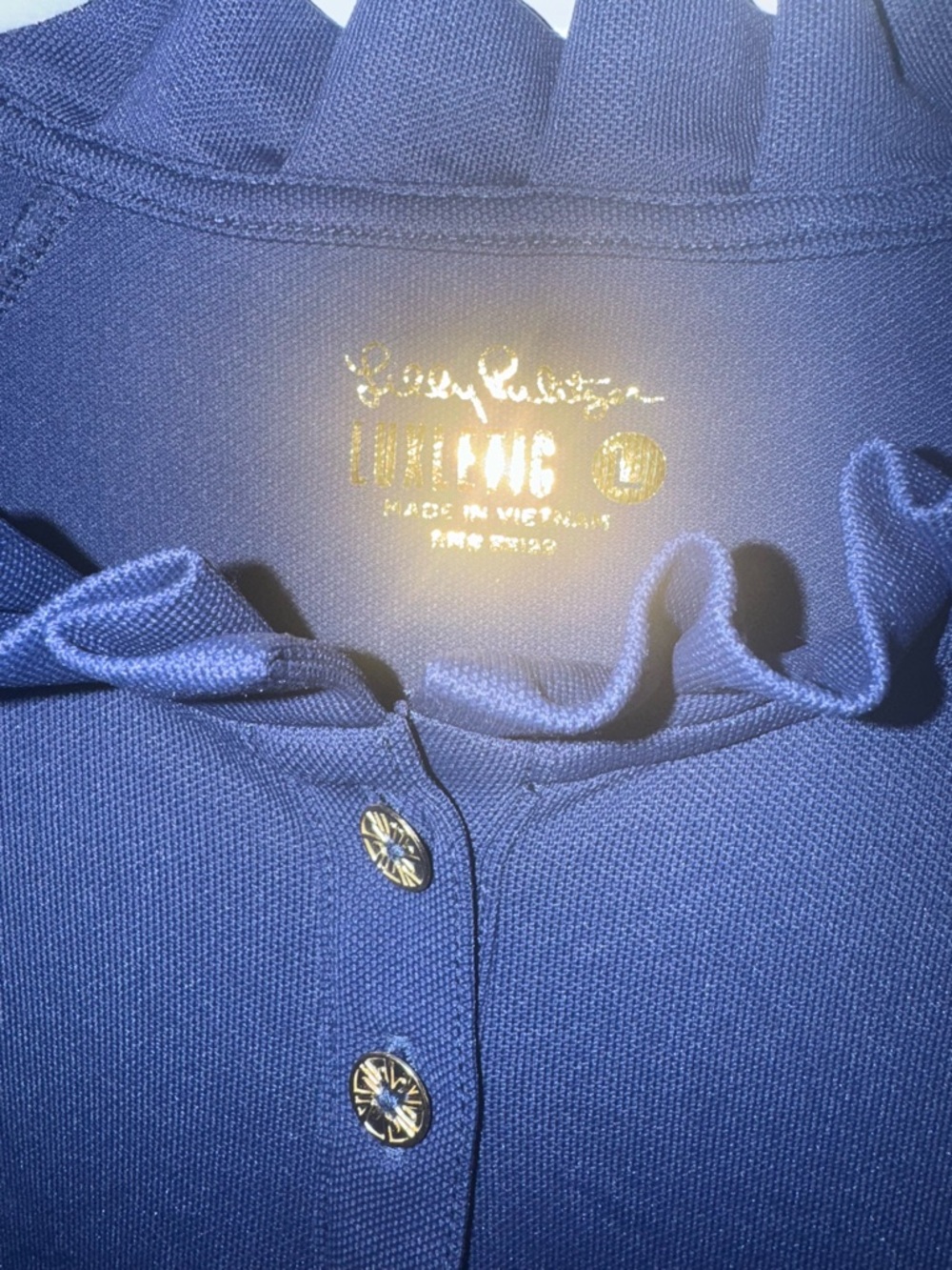 Lilly Pulitzer Luxletic navy dress size L - Picture 4 of 5